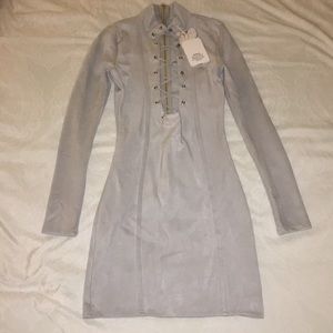 Brand new suede grey mini dress